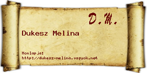 Dukesz Melina névjegykártya